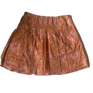 Banana Republic Multicolor Floral Zip Slip Stretch Fringe Skirt Women's Size 6